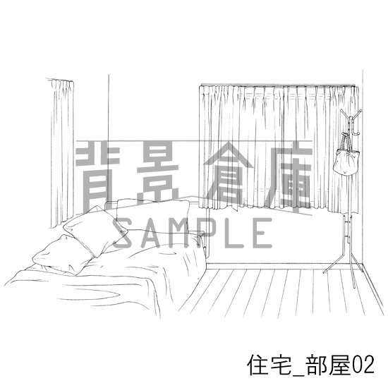 住宅の背景集_セット3(部屋 寝室)