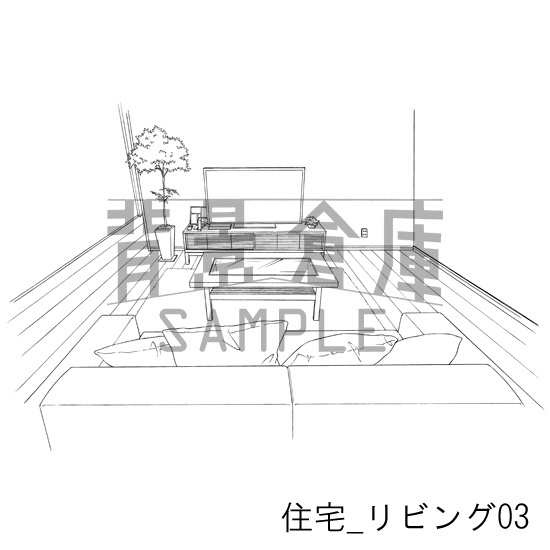 住宅の背景集_セット4(リビング)
