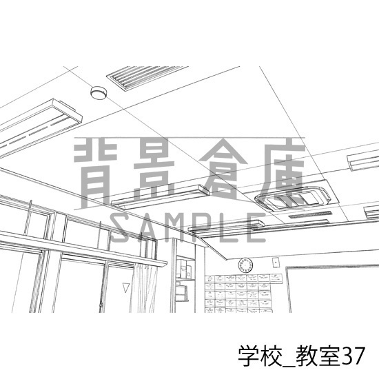 学校_背景素材集33(教室)_トーン