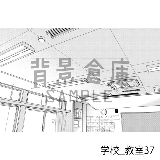 学校_背景素材集33(教室)_トーン