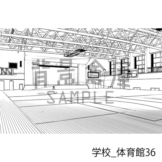 学校_背景素材集34(体育館)