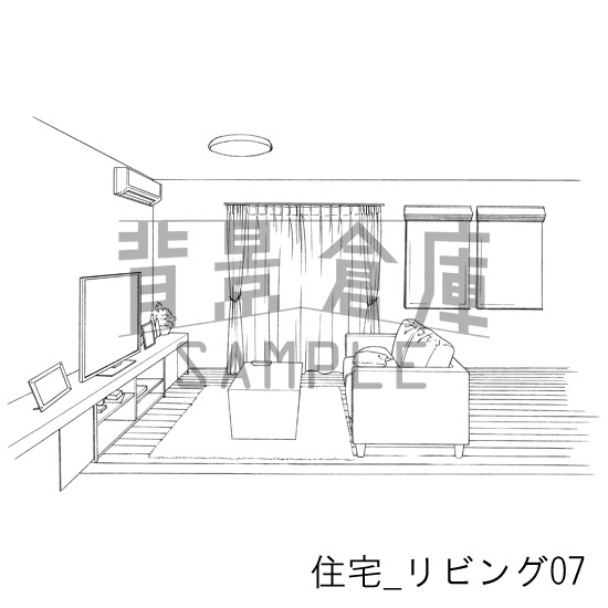 住宅の背景集_セット5(リビング)