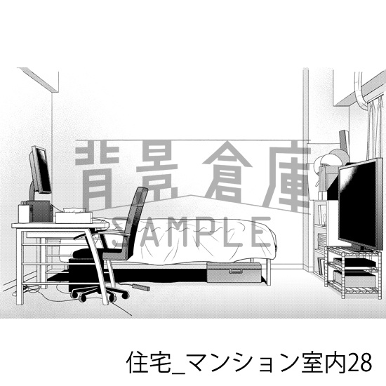 住宅_背景素材集19(マンション室内)_トーン