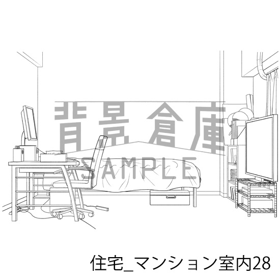 住宅_背景素材集19(マンション室内)_トーン