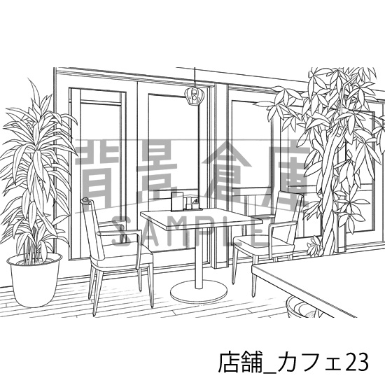 店舗_背景素材集16(カフェ)_トーン