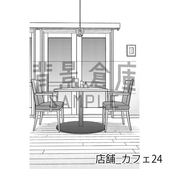 店舗_背景素材集16(カフェ)_トーン