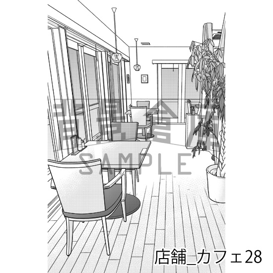 店舗_背景素材集17(カフェ)_トーン