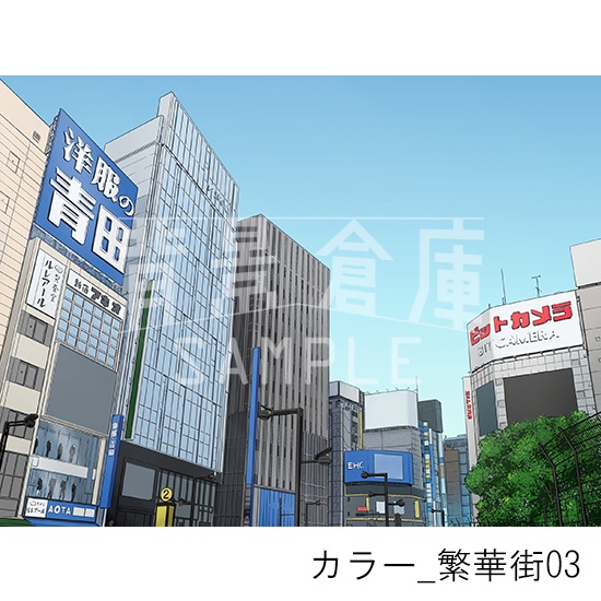 カラー_背景素材集24(繁華街)