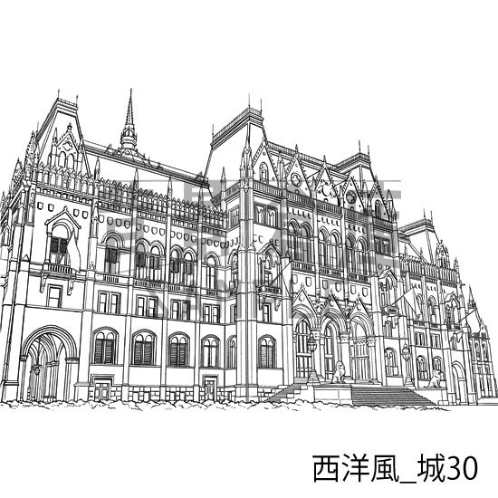 西洋風_背景素材集19(城)_トーン