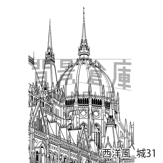 西洋風_背景素材集19(城)_トーン