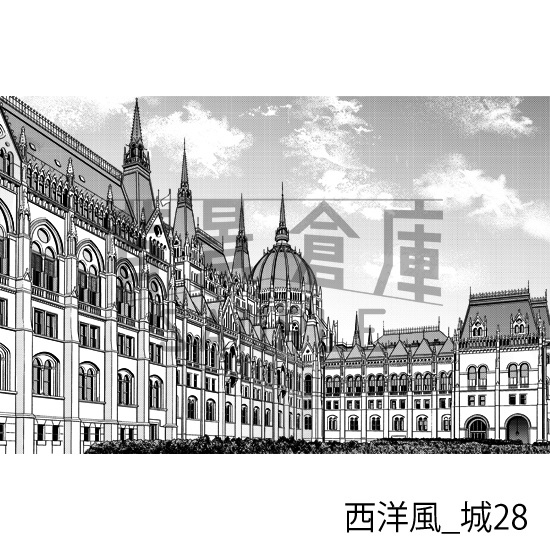 西洋風_背景素材集19(城)_トーン