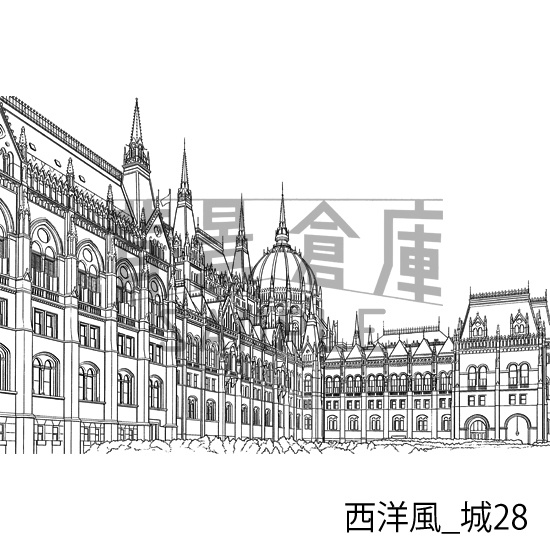 西洋風_背景素材集19(城)_トーン