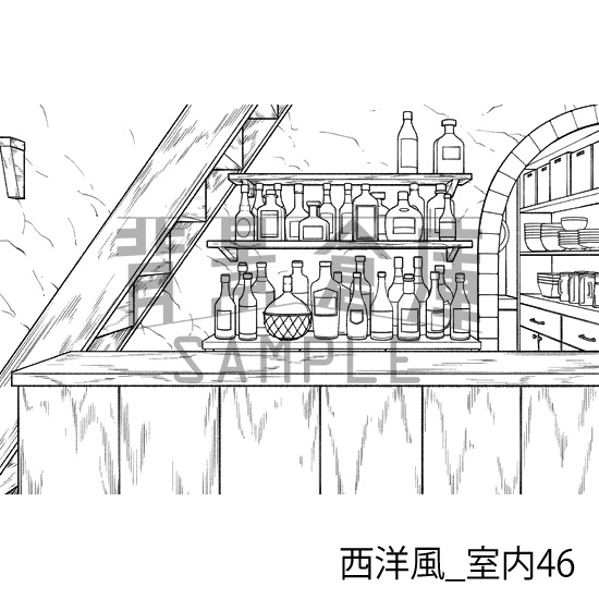 西洋風_背景素材集20(酒場)