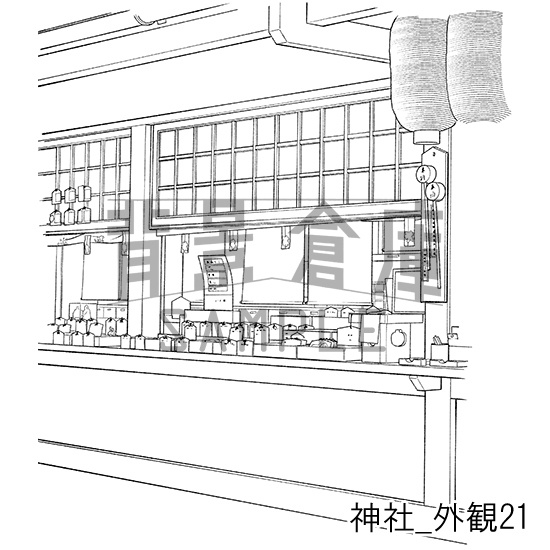 神社_背景素材集3(外観)_トーン