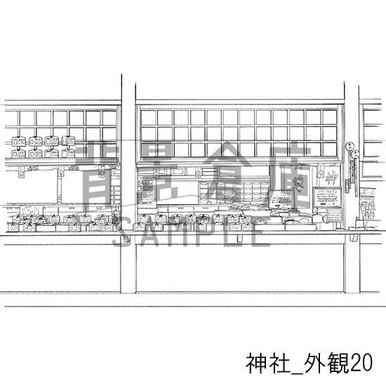 神社_背景素材集3(外観)_トーン