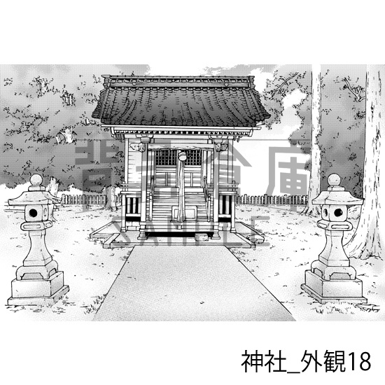 神社_背景素材集3(外観)_トーン
