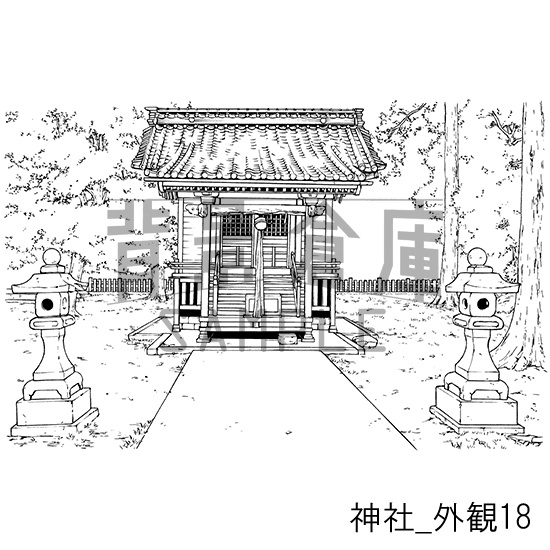 神社_背景素材集3(外観)_トーン