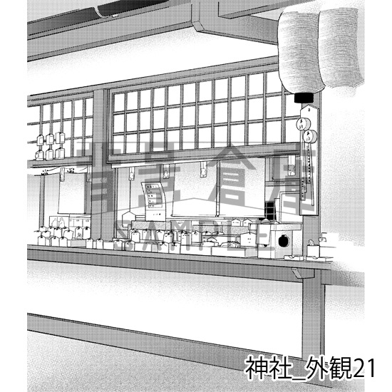 神社_背景素材集3(外観)_トーン