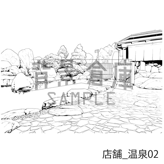 店舗_背景素材集11(温泉)_トーン