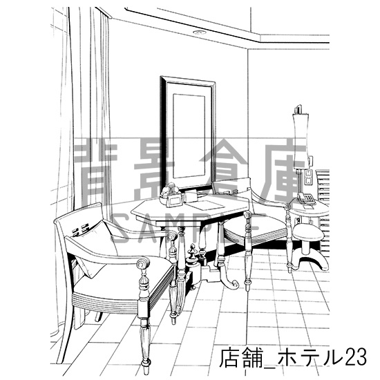 店舗_背景素材集8(ホテル)_トーン