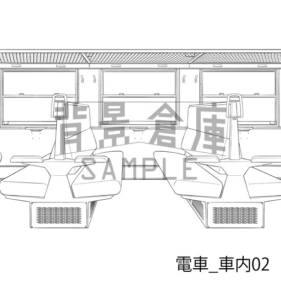電車_背景素材集1(車内)_トーン