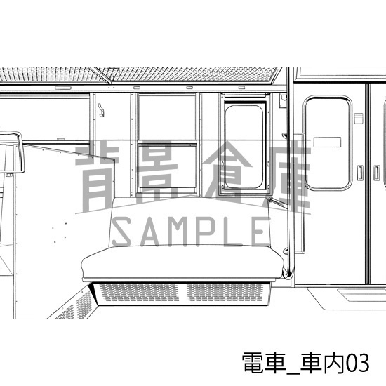 電車_背景素材集1(車内)_トーン
