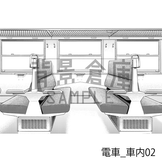 電車_背景素材集1(車内)_トーン