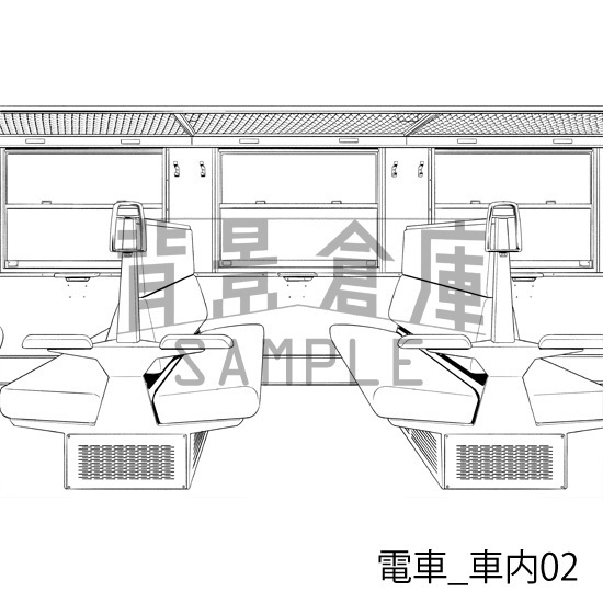 電車_背景素材集1(車内)_トーン