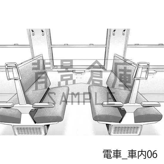 電車_背景素材集2(車内)_トーン