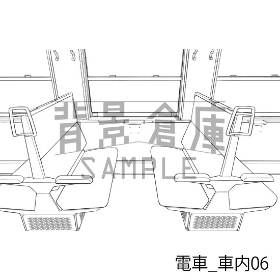 電車_背景素材集2(車内)_トーン