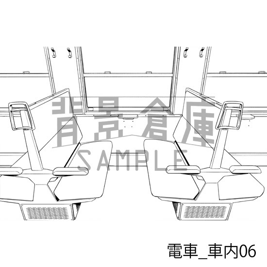 電車_背景素材集2(車内)_トーン