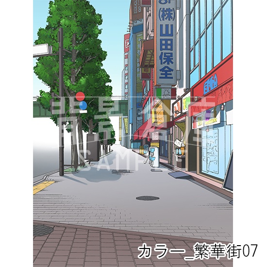 カラー_背景素材集25(繁華街)