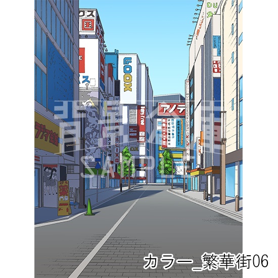 カラー_背景素材集25(繁華街)