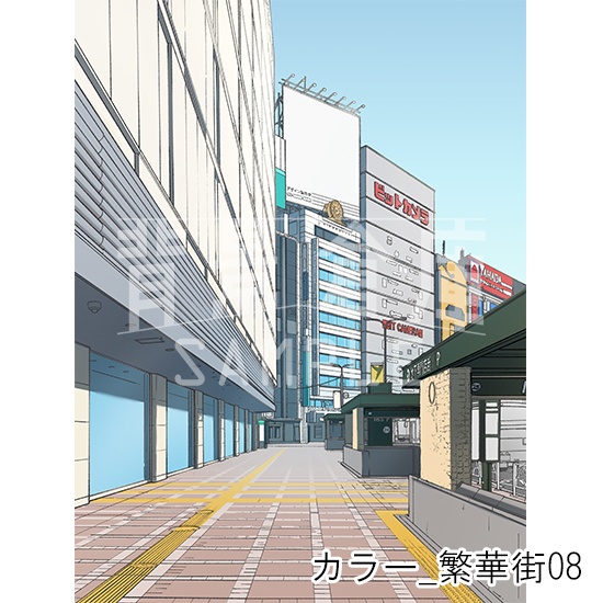 カラー_背景素材集25(繁華街)