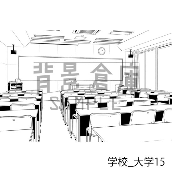 学校_背景素材集36(大学)_トーン