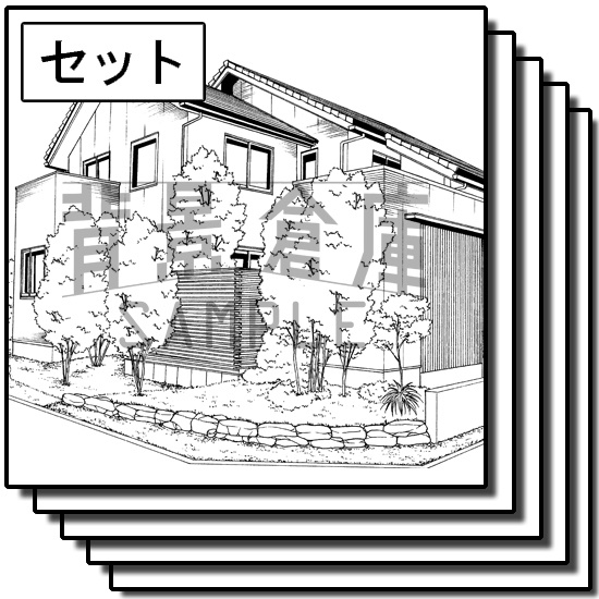 住宅の背景集_セット7(外観)