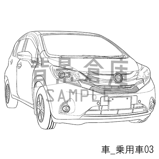 車_背景素材集1(乗用車)_トーン