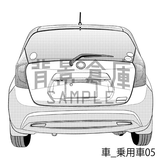 車_背景素材集1(乗用車)_トーン