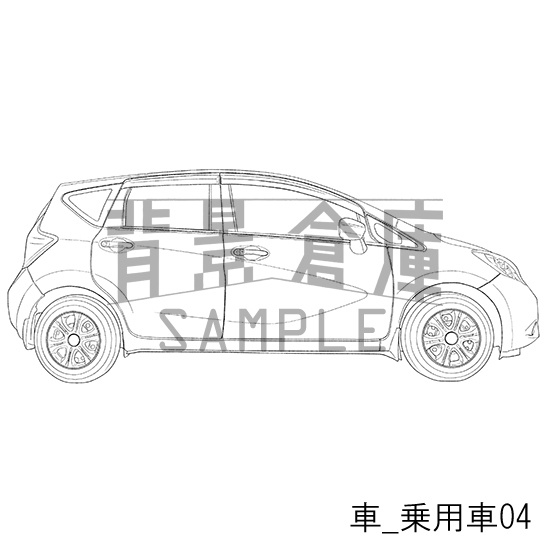 車_背景素材集1(乗用車)_トーン