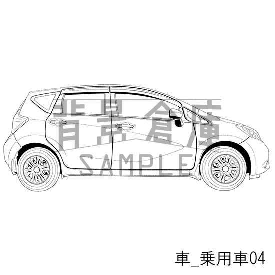車_背景素材集1(乗用車)_トーン