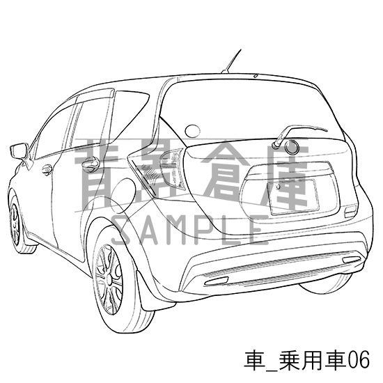 車_背景素材集1(乗用車)_トーン