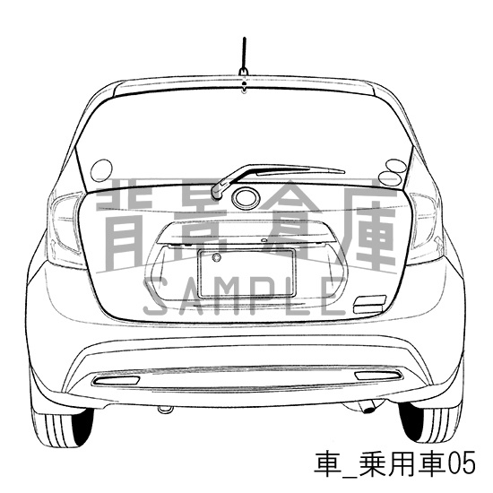 車_背景素材集1(乗用車)_トーン