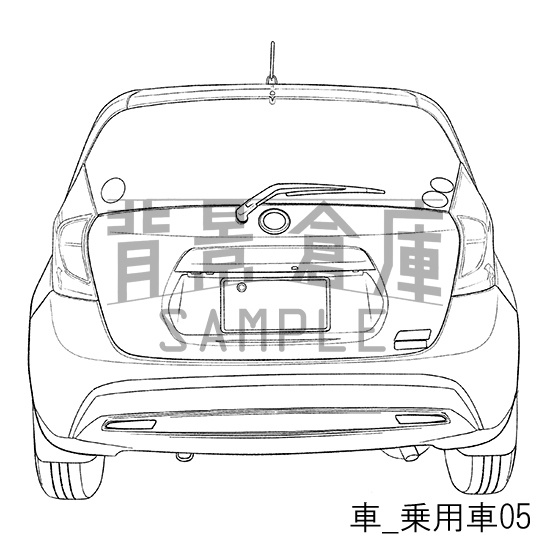 車_背景素材集1(乗用車)_トーン