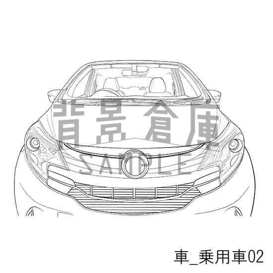 車_背景素材集1(乗用車)_トーン