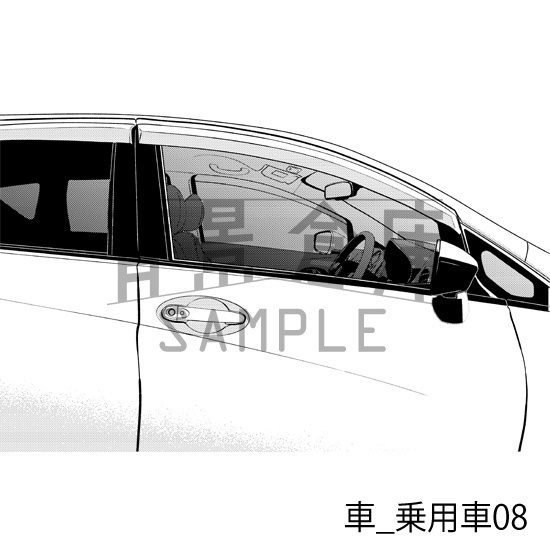 車_背景素材集1(乗用車)_トーン