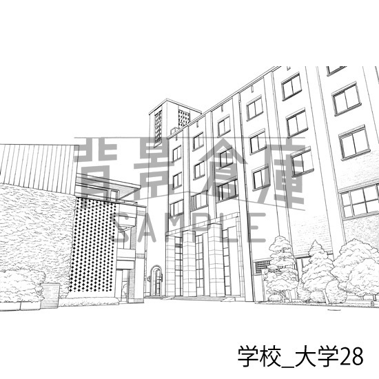 学校_背景素材集38(大学)_トーン