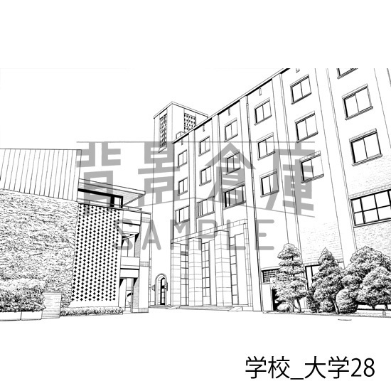 学校_背景素材集38(大学)_トーン