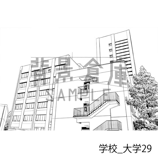 学校_背景素材集38(大学)_トーン