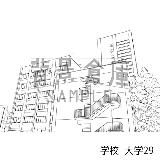 学校_背景素材集38(大学)_トーン