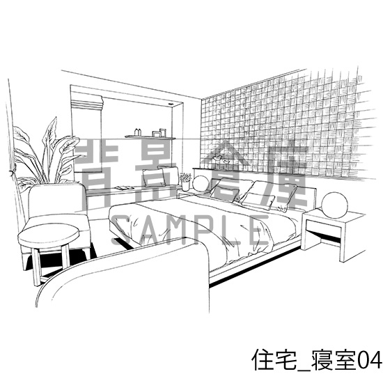 住宅の背景集_セット8(リビング 寝室)